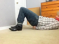 Roped up and Bandana Gagged