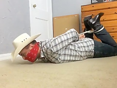 Roped up and Bandana Gagged