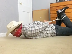 Roped up and Bandana Gagged