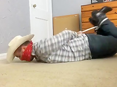 Roped up and Bandana Gagged