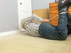 Roped up and Bandana Gagged