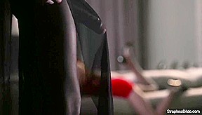 Rossy Bush Hikes Her Skirt Up For Mias Strapless Dildo
