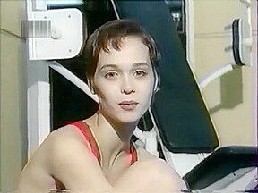 Russian aerobics with white crew socks and no shoe