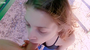 Russian couple in public during the holidays recording their sex   