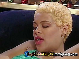 Santa brings huge dildo to interracial Christmas threesome
