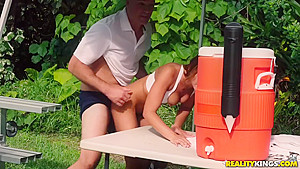 Sean Lawless And Adriana Chechik - Very Horny Nymph Touches Big Donger Under The Shorts