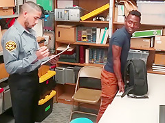 Security officer destroys a young ebony shoplifters ass