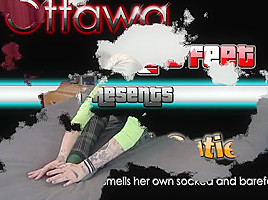 Self foot worship with socks