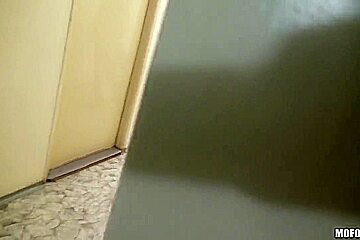Sex appeal redhead bitch fucked in restroom