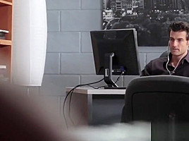 Sexy Black Bitch gets humped hard in the office      