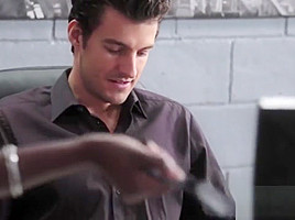 Sexy Black Bitch gets humped hard in the office      
