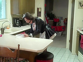 Sexy French Maid In Self Bondage