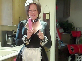 Sexy French Maid In Self Bondage