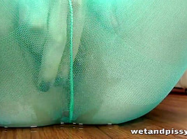 Sexy Henessy ###ing through her green pantyhose
