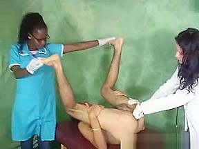 Sexy Raveness Dr  G and Negroa give Prostate Exam Milking to Patient