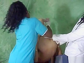 Sexy Raveness Dr  G and Negroa give Prostate Exam Milking to Patient