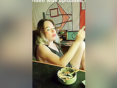Sexy Stepsister Smokes A Cigarette
