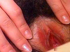 Sexy hairy pussy babe gives a hot blowjob