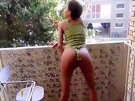 Sexy wife fuck on the balcony