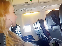 She Couldnt Wait Anymore! Jerking And Sucking Cock In A Public Plane - Bella Mur