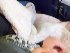 She Couldnt Wait Anymore! Jerking And Sucking Cock In A Public Plane - Bella Mur