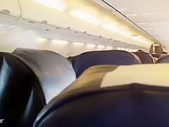 She Couldnt Wait Anymore! Jerking And Sucking Cock In A Public Plane - Bella Mur