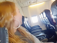 She Couldnt Wait Anymore! Jerking And Sucking Cock In A Public Plane - Bella Mur
