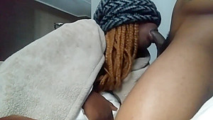 **She ate my dick then twerked for me** sloppy slow suck, Big lips