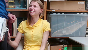 Shoplifter teen 18+ Catarina Petrov sucks and fucks dudes cock
