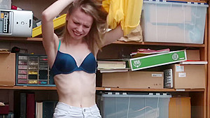 Shoplifter teen 18+ Catarina Petrov sucks and fucks dudes cock