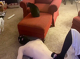 Sissy Wears Bodystocking Gets Tied Up By Sexy Femdom