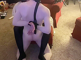 Sissy Wears Bodystocking Gets Tied Up By Sexy Femdom