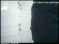 Skinny maid goes pee in toilet cam footage