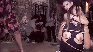 Slave anal banged in underground club