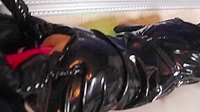Slave takes mistress huge cock
