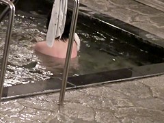 Slender bodied Asian pounding nude charms into pool water nri040 00