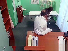 Small tits brunette Paola nailed hard by big dick doctor
