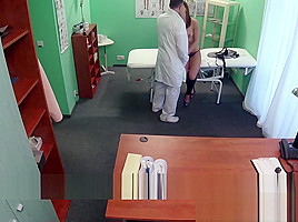 Small tits brunette Paola nailed hard by big dick doctor