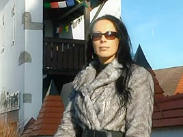 Smoking lady in leather