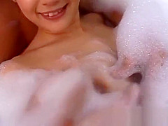 Soapy sex in the bath along busty Rina Wakamiya