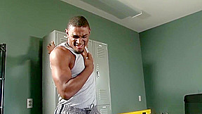 Solo black amateur tugging his fat cock