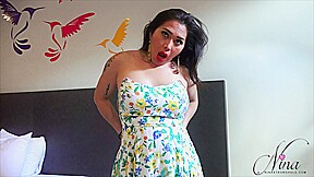 Spring dress with big tits