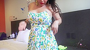 Spring dress with big tits