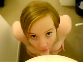 Starting Her Mouth For His Cum
