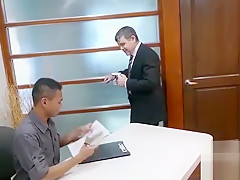 Step daddy arrives really horny at the office