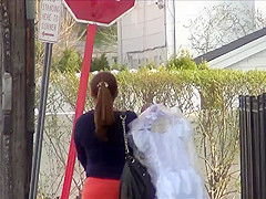 Step mom in Orange Spandex OMG!! HD