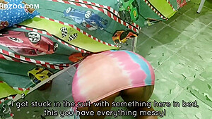 Stepsister Gets Stuck Under The Bed And Her Stepbrother Fucks Her While Helping Her Out  English Sub