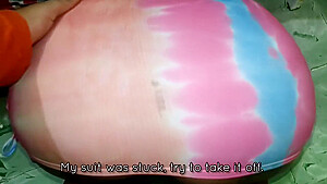 Stepsister Gets Stuck Under The Bed And Her Stepbrother Fucks Her While Helping Her Out  English Sub