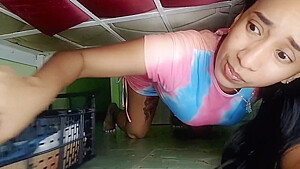 Stepsister Gets Stuck Under The Bed And Her Stepbrother Fucks Her While Helping Her Out  English Sub