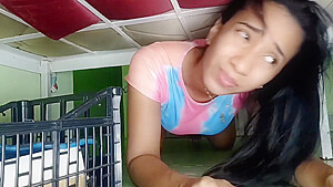 Stepsister Gets Stuck Under The Bed And Her Stepbrother Fucks Her While Helping Her Out  English Sub